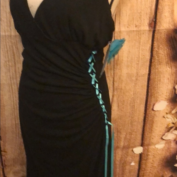 Slip on Halter Dress with Turquoise NWT - Picture 3 of 5